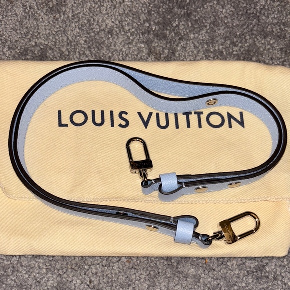 Louis Vuitton Accessories - Louis Vuitton Sky Blue Leather Strap with Silver accents